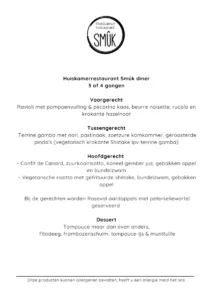 Huiskamerrestaurant Smûk diner